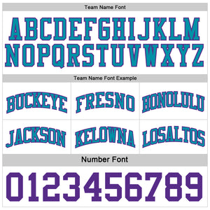 Custom Purple Teal-White Reversible Double Side Sublimation Basketball Suit Jersey