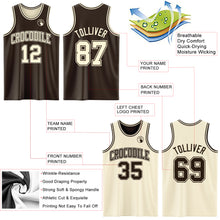 Load image into Gallery viewer, Custom Reversible Brown Cream Double Side Sublimation Basketball Suit Jersey
