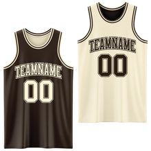 Load image into Gallery viewer, Custom Reversible Brown Cream Double Side Sublimation Basketball Suit Jersey
