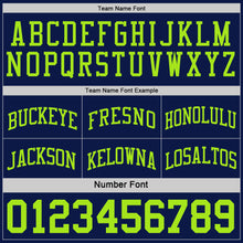 Load image into Gallery viewer, Custom Reversible Navy Neon Green Double Side Sublimation Basketball Suit Jersey
