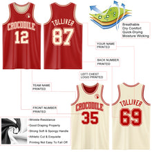 Load image into Gallery viewer, Custom Reversible Red Cream Double Side Sublimation Basketball Suit Jersey
