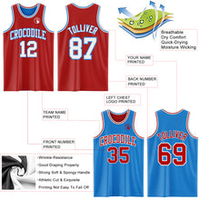 Load image into Gallery viewer, Custom Reversible Red White-Powder Blue Double Side Sublimation Basketball Suit Jersey
