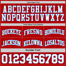 Load image into Gallery viewer, Custom Reversible Red White-Powder Blue Double Side Sublimation Basketball Suit Jersey
