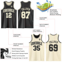 Load image into Gallery viewer, Custom Reversible Black Cream Double Side Sublimation Basketball Suit Jersey
