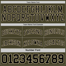 Load image into Gallery viewer, Custom Reversible Black Olive-Cream Double Side Sublimation Basketball Suit Jersey
