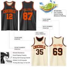 Load image into Gallery viewer, Custom Reversible Black Orange Double Side Sublimation Basketball Suit Jersey
