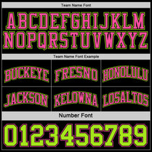 Load image into Gallery viewer, Custom Reversible Black Neon Green-Pink Double Side Sublimation Basketball Suit Jersey
