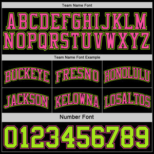 Custom Reversible Black Neon Green-Pink Double Side Sublimation Basketball Suit Jersey