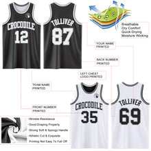 Load image into Gallery viewer, Custom Reversible Black White-Gray Double Side Sublimation Basketball Suit Jersey
