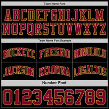 Load image into Gallery viewer, Custom Reversible Black Maroon-Old Gold Double Side Sublimation Basketball Suit Jersey
