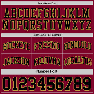 Custom Reversible Black Maroon-Old Gold Double Side Sublimation Basketball Suit Jersey