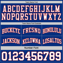 Load image into Gallery viewer, Custom Reversible Royal White-Red Double Side Sublimation Basketball Suit Jersey
