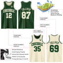 Load image into Gallery viewer, Custom Reversible Green Cream Double Side Sublimation Basketball Suit Jersey
