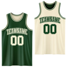 Load image into Gallery viewer, Custom Reversible Green Cream Double Side Sublimation Basketball Suit Jersey
