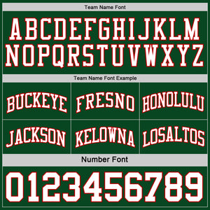 Custom Reversible Green White-Red Double Side Sublimation Basketball Suit Jersey