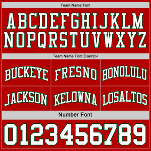 Custom Reversible Green White-Red Double Side Sublimation Basketball Suit Jersey