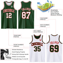Load image into Gallery viewer, Custom Reversible Green White-Red Double Side Sublimation Basketball Suit Jersey
