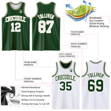 Load image into Gallery viewer, Custom Reversible Green White-Cream Double Side Sublimation Basketball Suit Jersey

