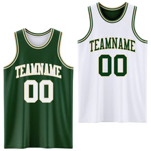 Load image into Gallery viewer, Custom Reversible Green White-Cream Double Side Sublimation Basketball Suit Jersey
