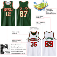 Load image into Gallery viewer, Custom Reversible Green Cream-Red Double Side Sublimation Basketball Suit Jersey
