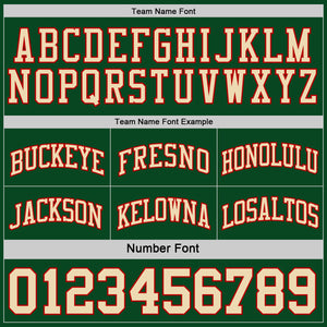 Custom Reversible Green Cream-Red Double Side Sublimation Basketball Suit Jersey
