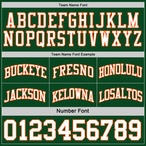 Custom Reversible Green White-Orange Double Side Sublimation Basketball Suit Jersey