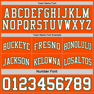 Custom Reversible Green White-Orange Double Side Sublimation Basketball Suit Jersey