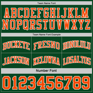 Custom Reversible Green Orange-White Double Side Sublimation Basketball Suit Jersey
