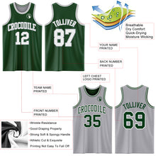 Load image into Gallery viewer, Custom Reversible Green White-Gray Double Side Sublimation Basketball Suit Jersey
