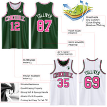 Load image into Gallery viewer, Custom Reversible Green Pink-White Double Side Sublimation Basketball Suit Jersey
