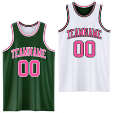 Load image into Gallery viewer, Custom Reversible Green Pink-White Double Side Sublimation Basketball Suit Jersey
