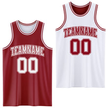 Load image into Gallery viewer, Custom Reversible Maroon White Double Side Sublimation Basketball Suit Jersey
