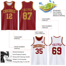 Load image into Gallery viewer, Custom Reversible Maroon Old Gold Double Side Sublimation Basketball Suit Jersey
