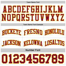 Load image into Gallery viewer, Custom Reversible Maroon White-Gold Double Side Sublimation Basketball Suit Jersey

