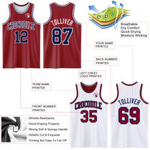 Load image into Gallery viewer, Custom Reversible Maroon Navy-White Double Side Sublimation Basketball Suit Jersey
