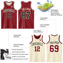 Load image into Gallery viewer, Custom Reversible Maroon Black-Cream Double Side Sublimation Basketball Suit Jersey
