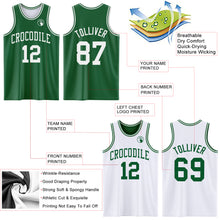 Load image into Gallery viewer, Custom Reversible Kelly Green White Double Side Sublimation Basketball Suit Jersey
