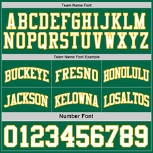 Load image into Gallery viewer, Custom Reversible Kelly Green White-Gold Double Side Sublimation Basketball Suit Jersey
