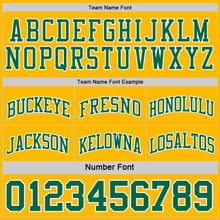 Load image into Gallery viewer, Custom Reversible Kelly Green White-Gold Double Side Sublimation Basketball Suit Jersey
