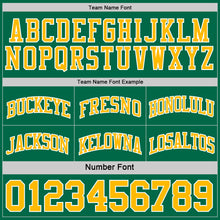 Load image into Gallery viewer, Custom Reversible Kelly Green Gold-White Double Side Sublimation Basketball Suit Jersey
