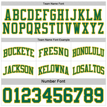 Load image into Gallery viewer, Custom Reversible Kelly Green Gold-White Double Side Sublimation Basketball Suit Jersey
