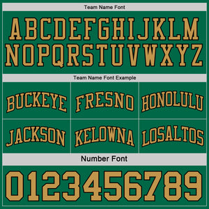 Custom Reversible Kelly Green Old Gold-Black Double Side Sublimation Basketball Suit Jersey