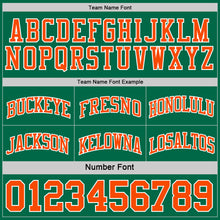 Load image into Gallery viewer, Custom Reversible Kelly Green Orange-White Double Side Sublimation Basketball Suit Jersey
