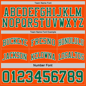 Custom Reversible Kelly Green Orange-White Double Side Sublimation Basketball Suit Jersey