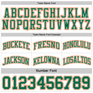 Custom Reversible Kelly Green White-Orange Double Side Sublimation Basketball Suit Jersey