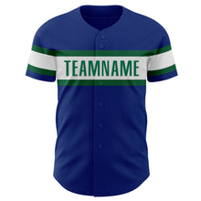Load image into Gallery viewer, Custom Royal White-Kelly Green Authentic Baseball Jersey
