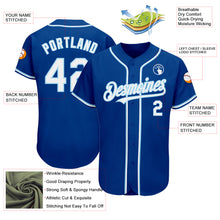 Load image into Gallery viewer, Custom Royal White-Light Blue Authentic Baseball Jersey
