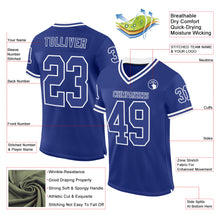 Load image into Gallery viewer, Custom Royal White Mesh Authentic Throwback Football Jersey
