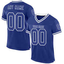 Load image into Gallery viewer, Custom Royal White Mesh Authentic Throwback Football Jersey
