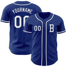 Load image into Gallery viewer, Custom Royal White Authentic Baseball Jersey
